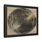 Framed Matte Canvas Art, no 22 — Twin Tree Wood-Carving Reproduction (Black, Casual Gold & Pale Oyster)