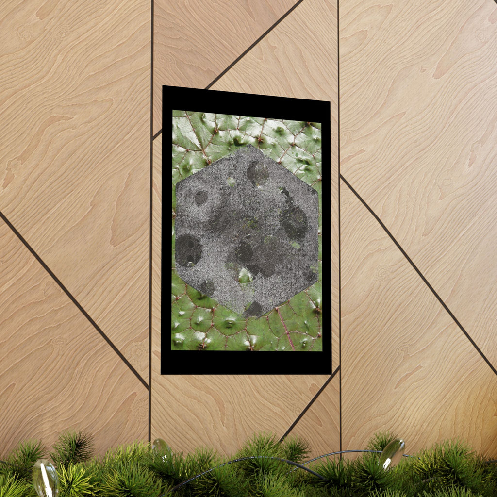 Botanical Moon Hex Poster — Matte Vertical Nature Art Print