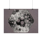 Abstract Hexagon Art Poster — Textured Geometric Horizontal Print