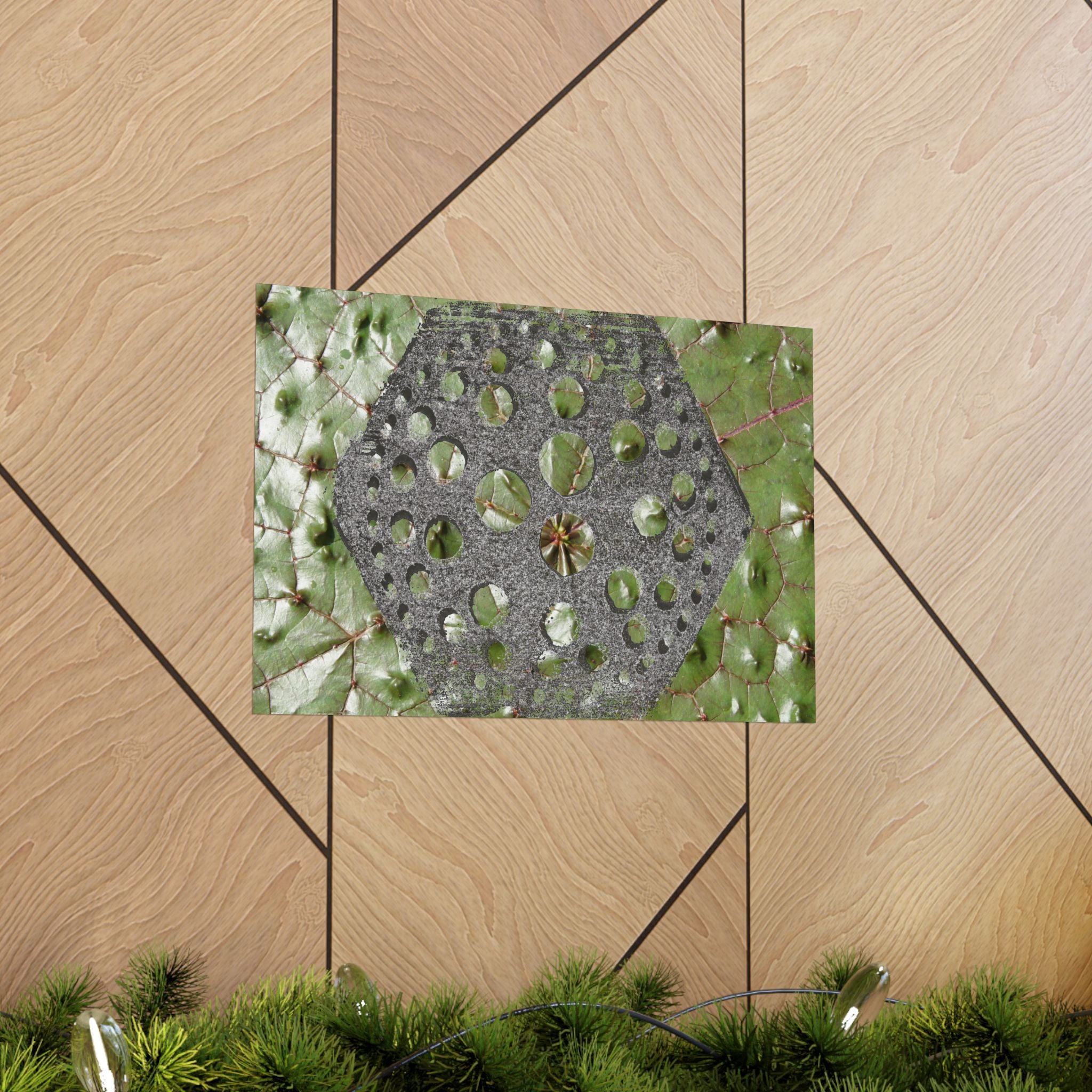 Geometrische zeshoekige uitgesneden kunstposter | Matte horizontale poster 