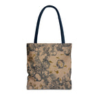 Abstract Marble Pattern Tote Bag — Neutral Honeycomb Bubble Design