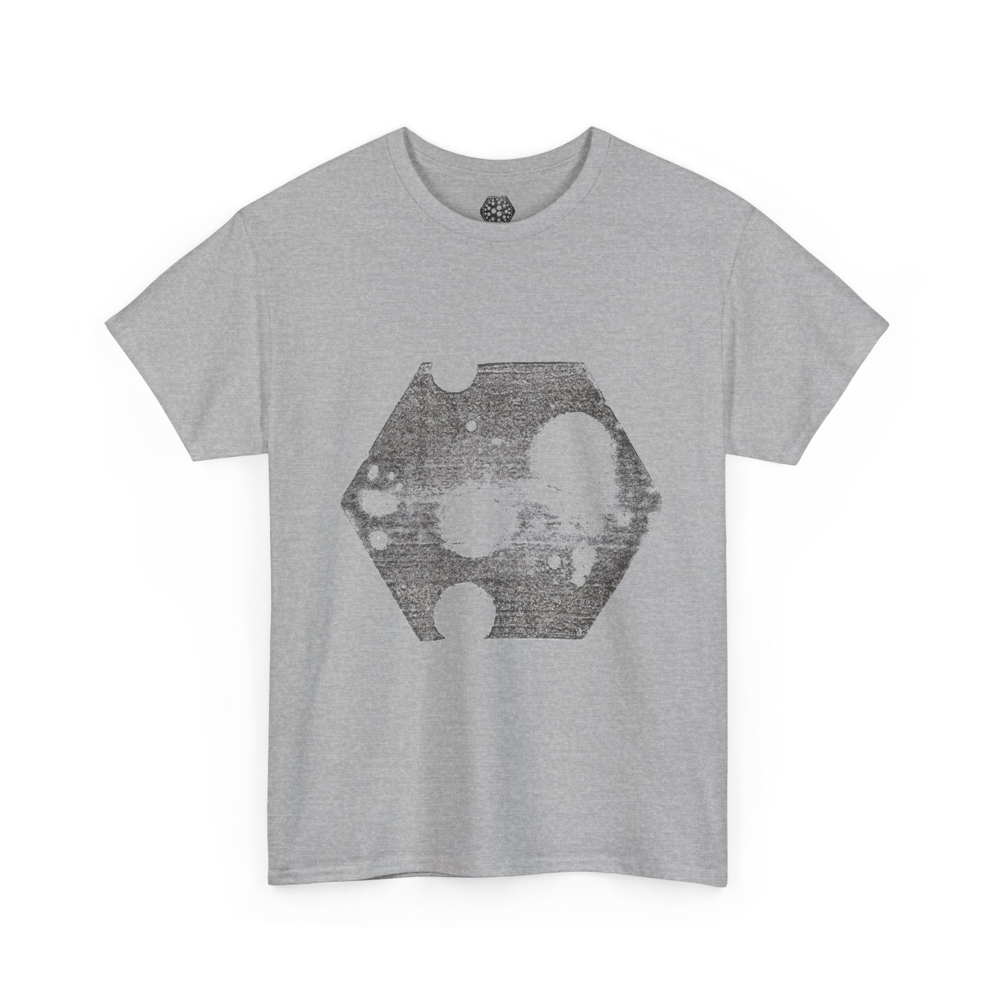 Hexagon Circles Graphic Tee — Digital Manual Print Art