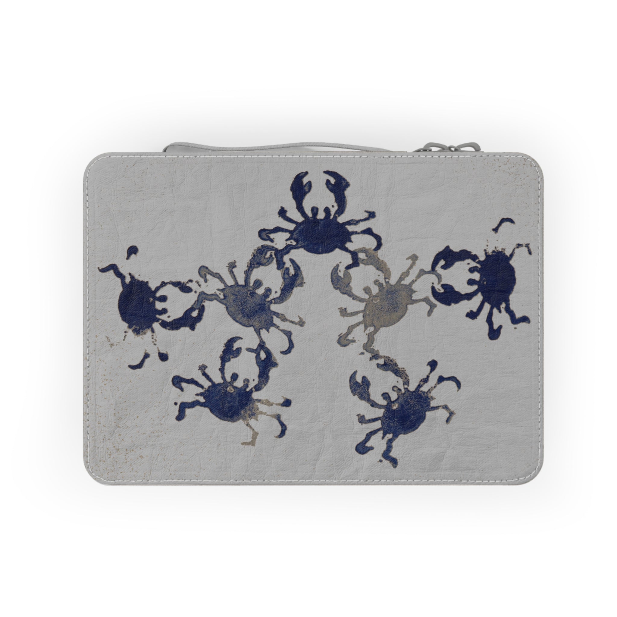 Coastal Crab Pattern Paper Lunch Bag — Nautical Beach Picnic Tote