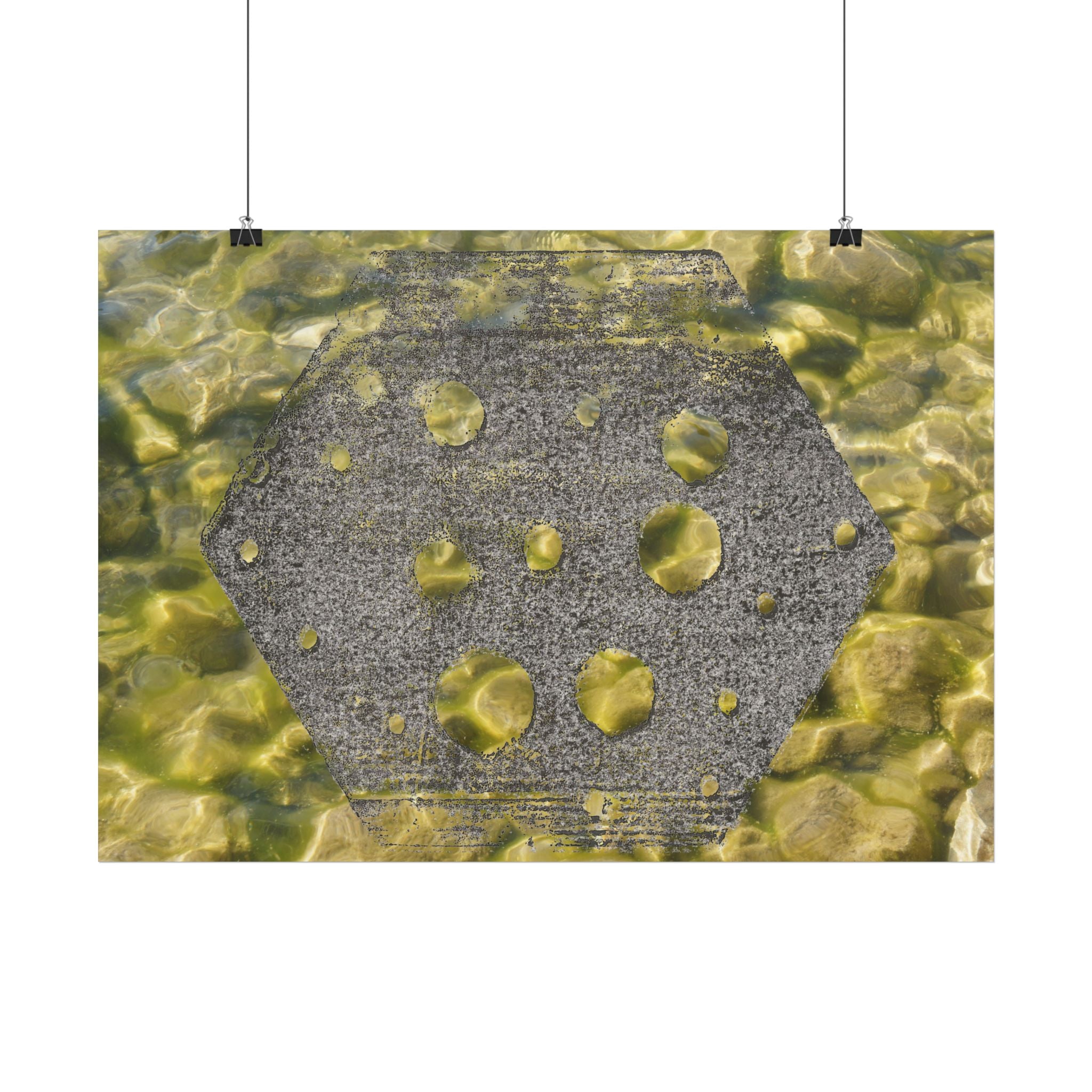 Abstracte geode horizontale poster — Muurdecoratie met gele kristaltextuur 
