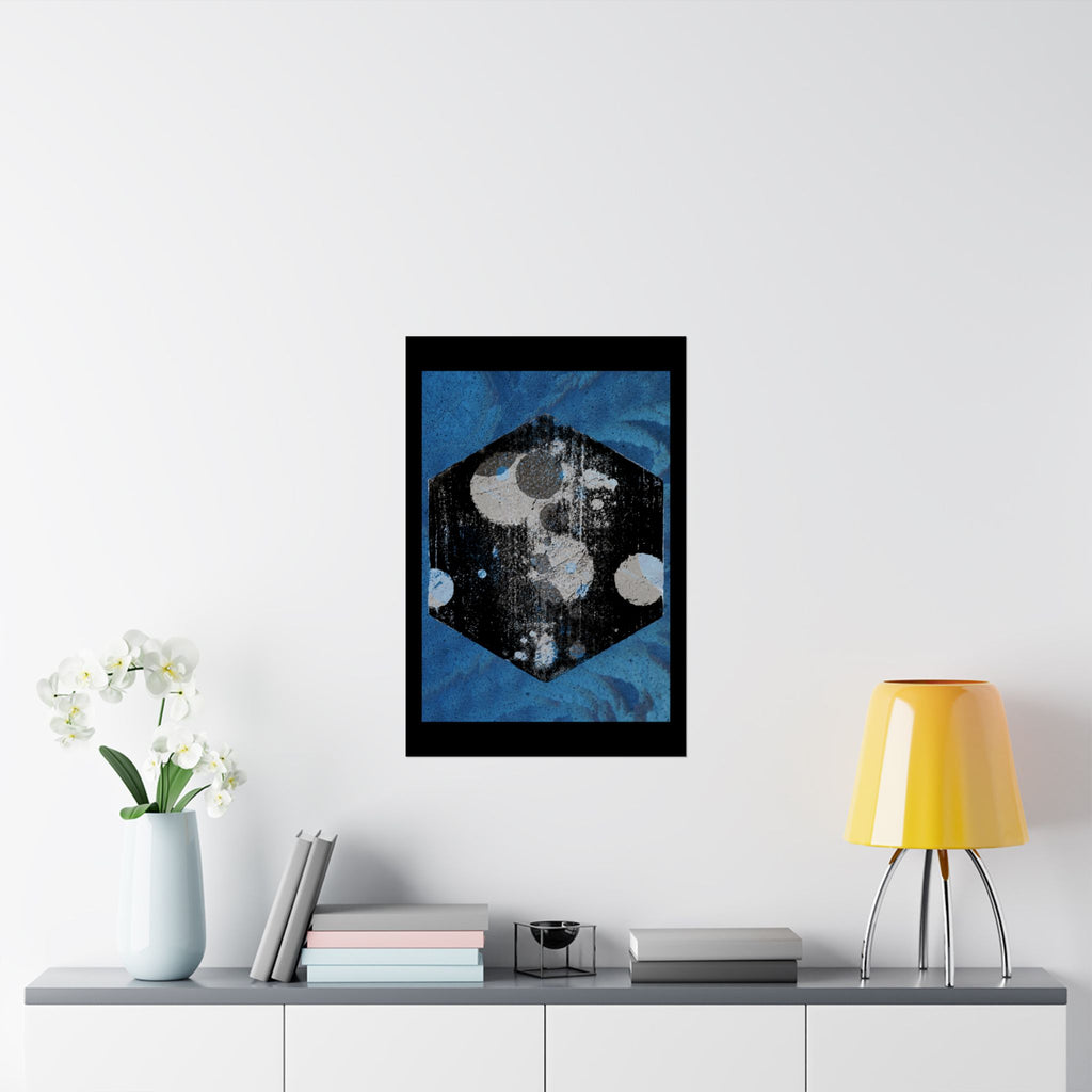 Abstract Cosmic Hex Poster — Matte Vertical Wall Art