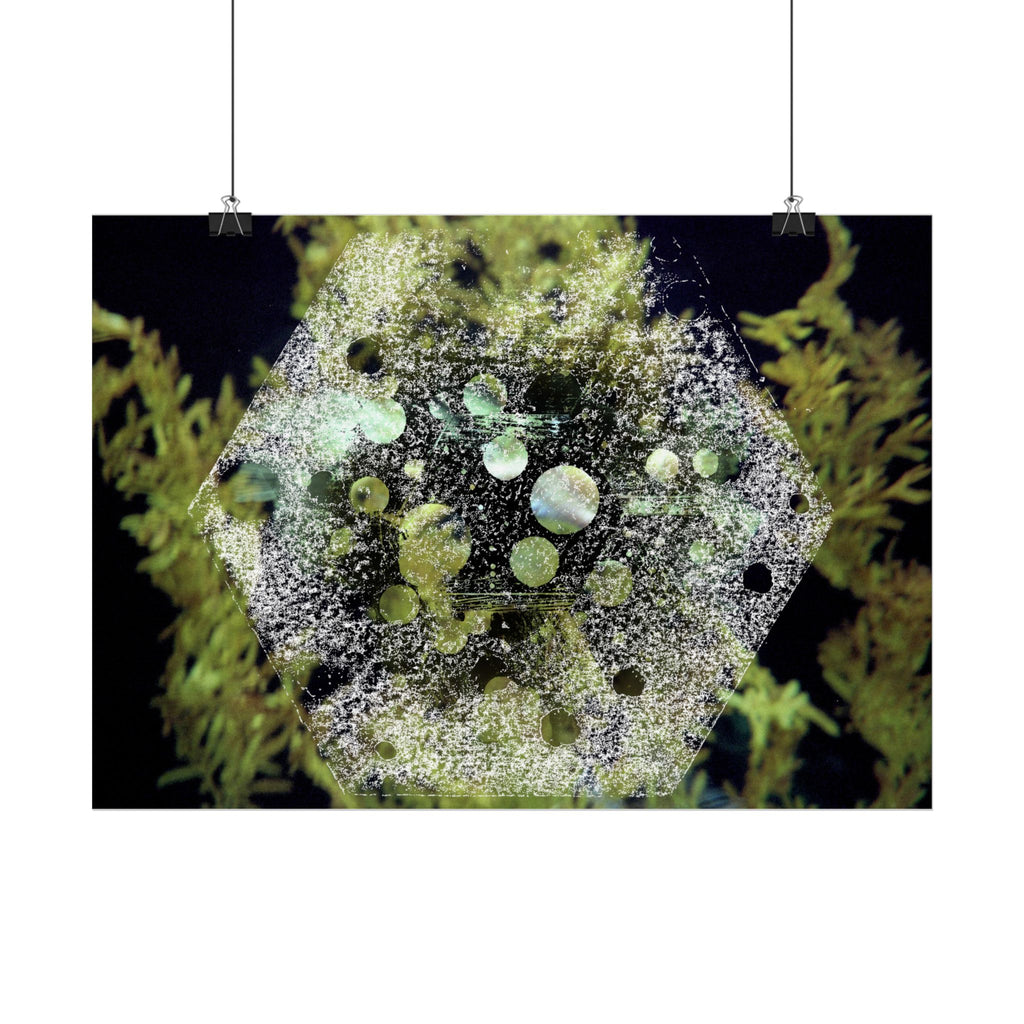 Abstract Green Hexagon Poster — Botanical Geometric Wall Art