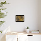 Framed Matte Canvas Art, no 45 — Twin Tree Wood-Carving Reproduction (Black, Bold Gold & Matte Goldenrod)