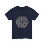 Hexagon Circles Graphic Tee — Digital Manual Print Art