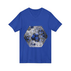 Hex Moon Graphic V-Neck Tee Design Hex16 — Distressed Space Cheese Vintage Astronomy V-Neck T-Shirt