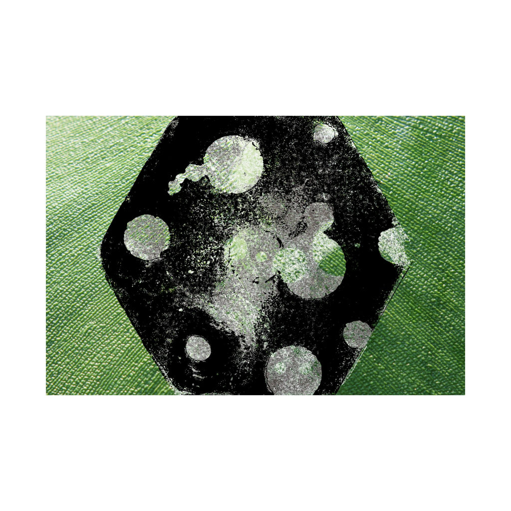 Abstract Green Dice Matte Poster — Geometric Art Print