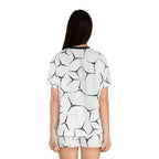 Women's Short Pajama Set — Minimal Black Crackle All-Over Print Sleepwear
