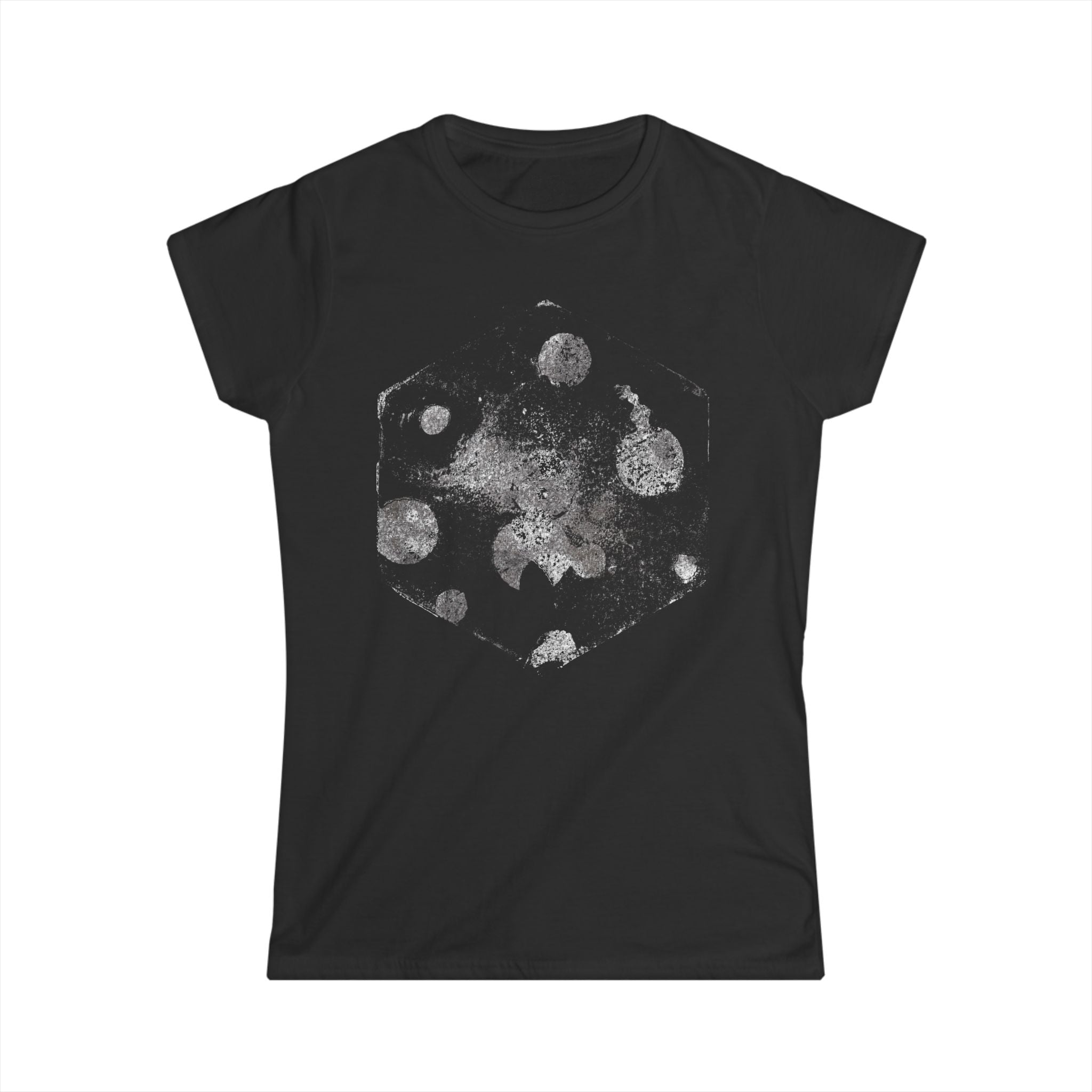 Hex Moon Graphic Tee — Minimalistisch hemels T-shirt voor dames 
