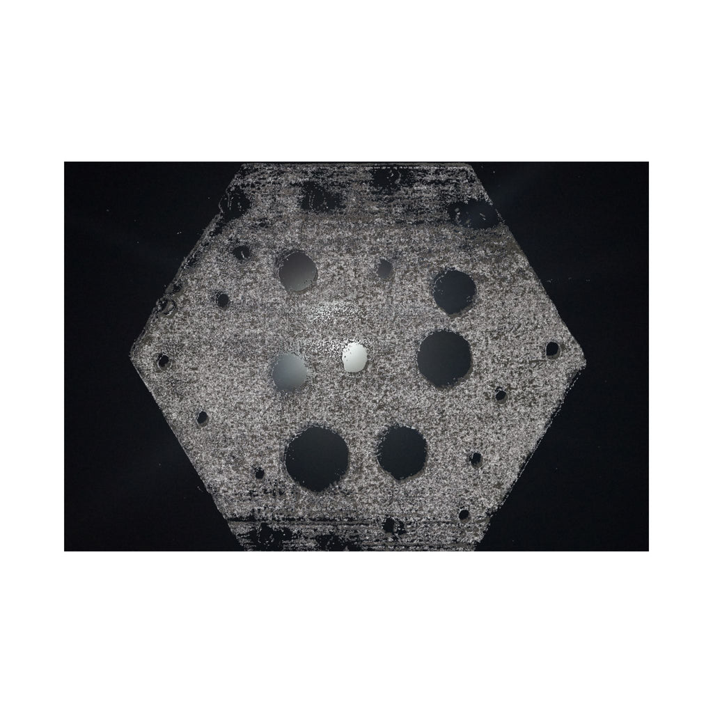 Abstract Hexagon Poster — Minimal Black & Gray Matte Horizontal Wall Art