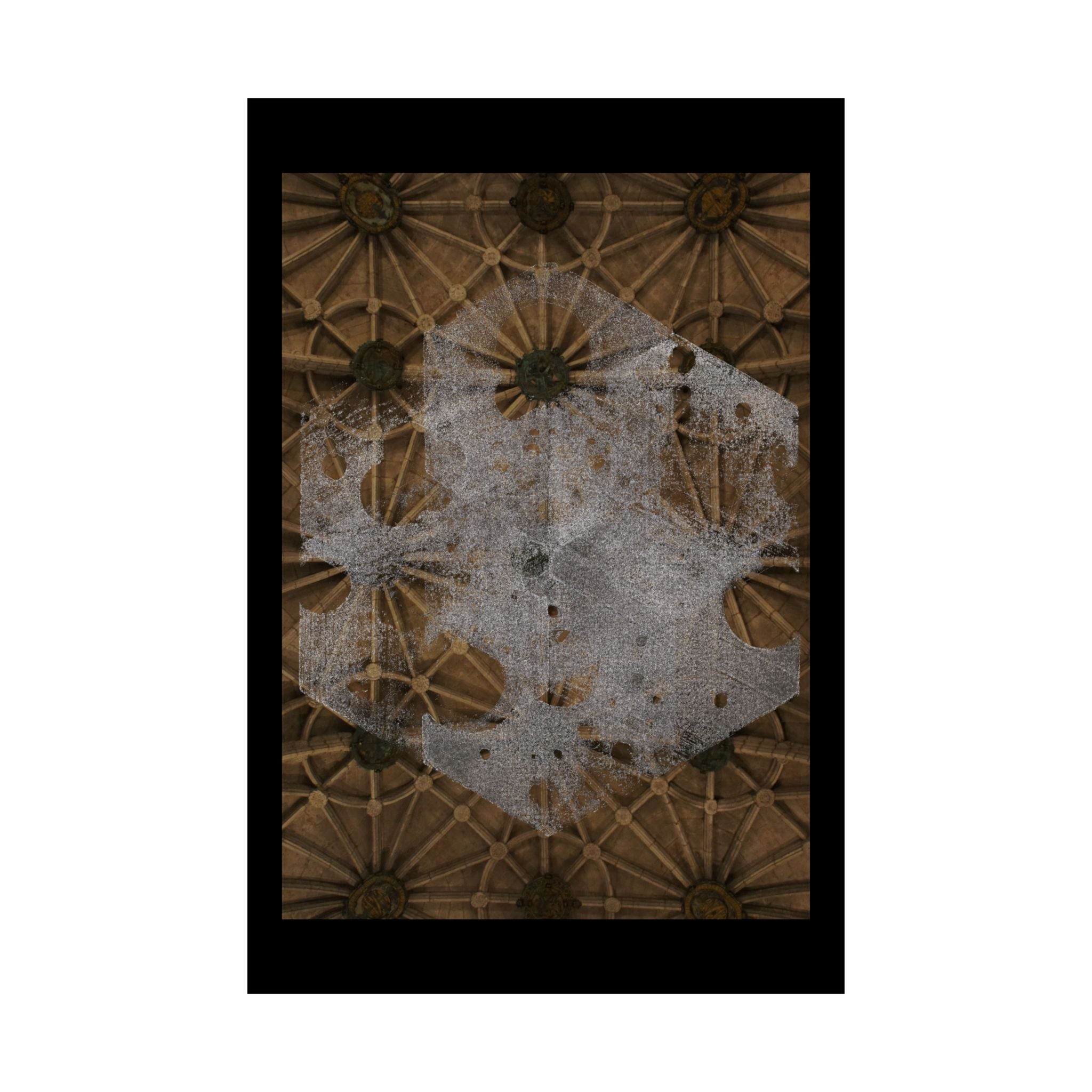 Vintage Floral Ceiling Matte Poster — Distressed Gothic Botanical Wall Art