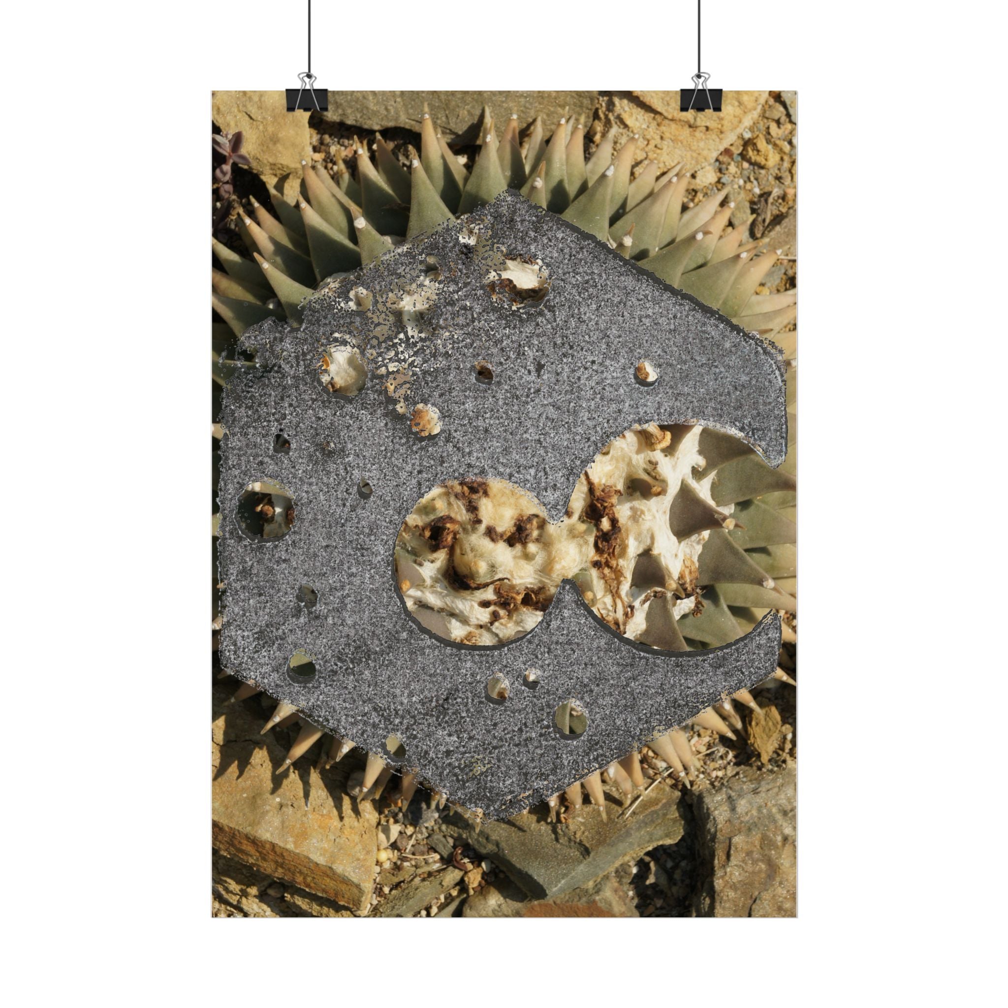 Abstracte geode collage verticale poster | Mineralen kunst muurprint 