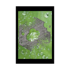 Water Droplet Leaf with Wood Texture Poster | Matte Vertical Poster