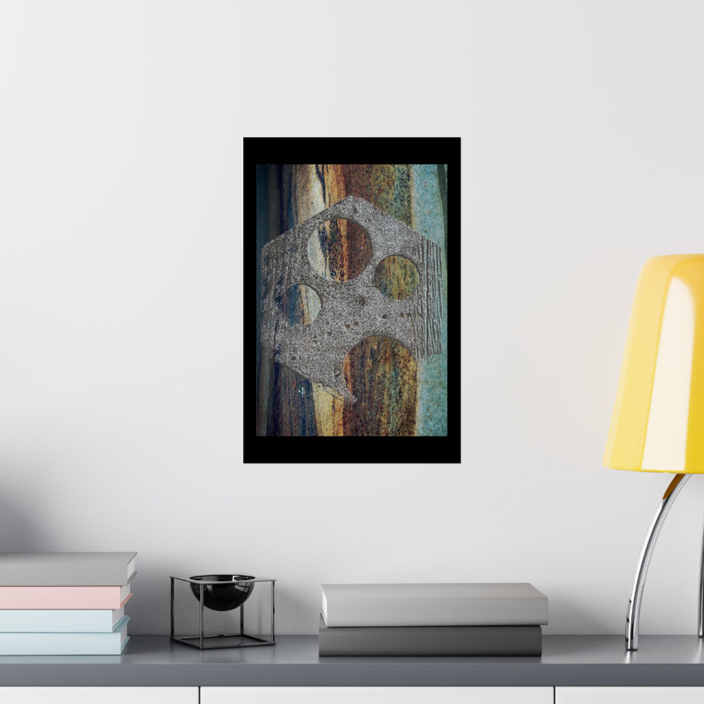 Abstract Rusted Gear Art Matte Vertical Poster | Industrial Grunge Wall Decor