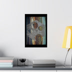 Abstract Rusted Gear Art Matte Vertical Poster | Industrial Grunge Wall Decor