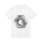 Hex Moon Graphic V-Neck Tee Design Hex18 — Distressed Space Cheese Vintage Astronomy V-Neck T-Shirt