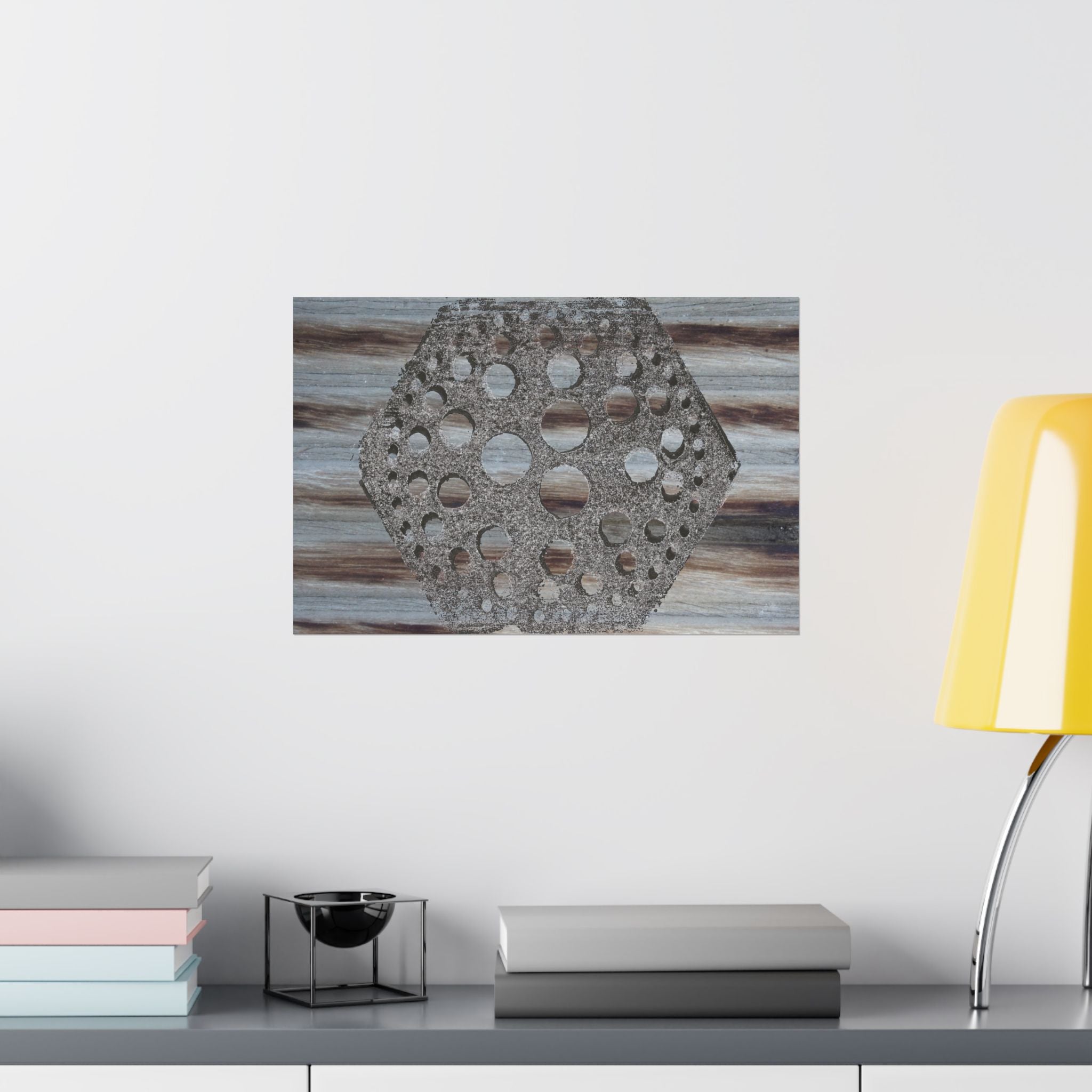 Rustic Honeycomb Poster Matte Vertical Poster | Hexagon Wall Art, Barn Wood Texture