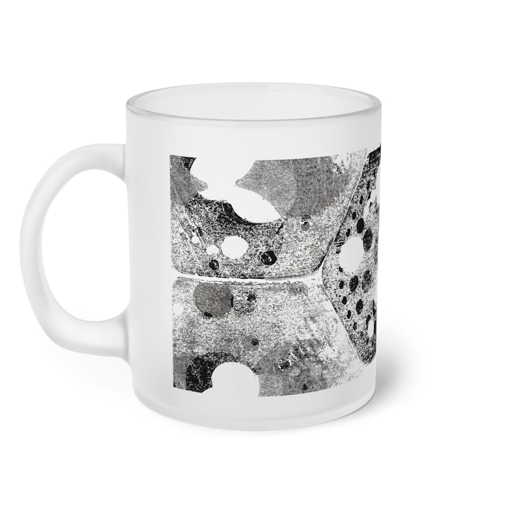 Matglazen mok — Monochroom abstract bubbelkunstglas