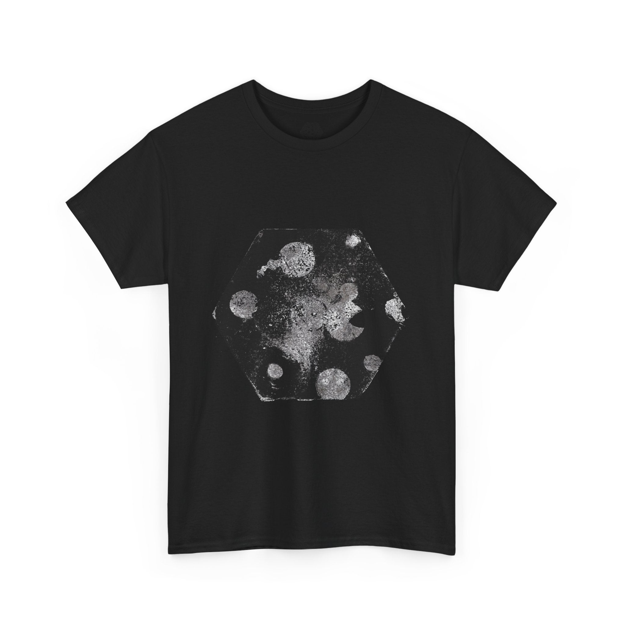 Hex Moon Graphic Tee — Distressed Space Cheese Vintage Astronomy T-Shirt