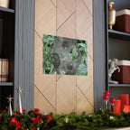 Botanical Hexagon Print Poster — Green Leaf Matte Horizontal Wall Art