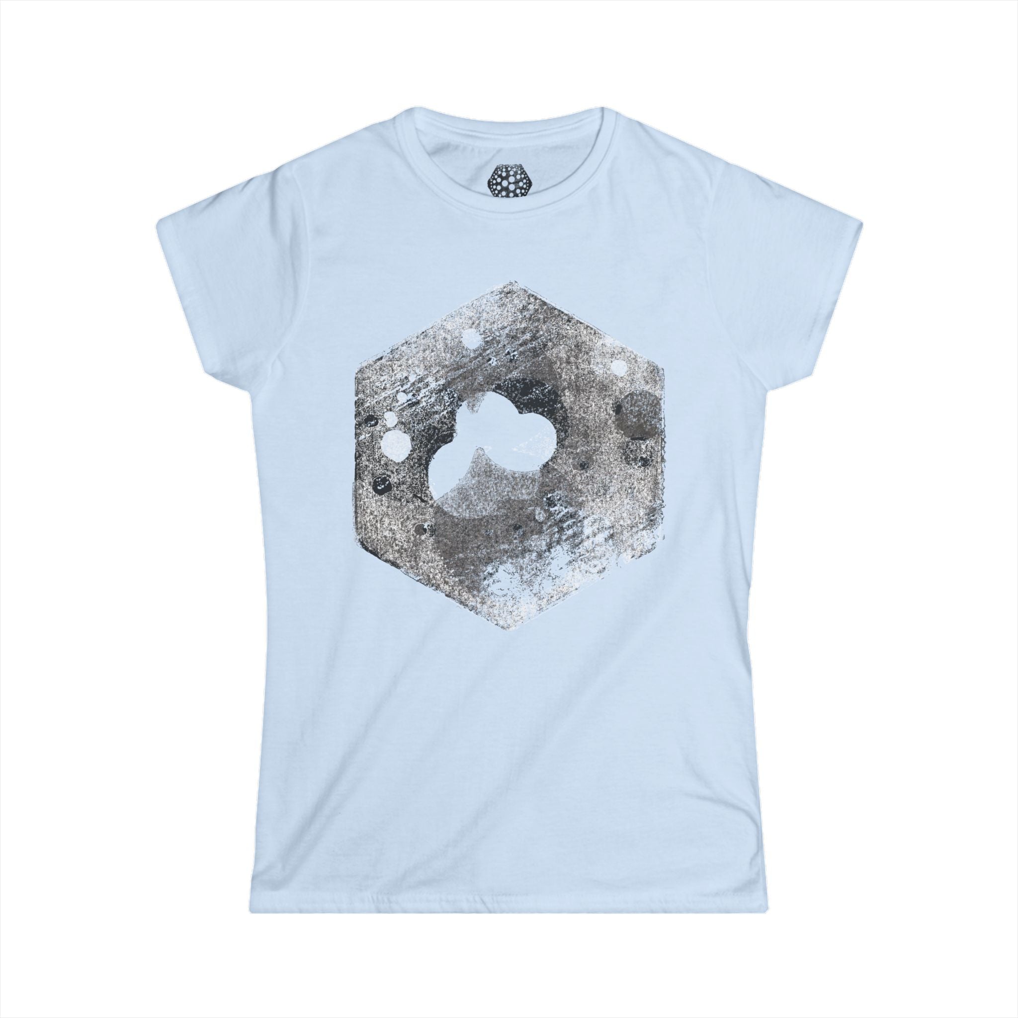 Damesshirt — Shirt met een verweerde zeshoekige wolkenprint 