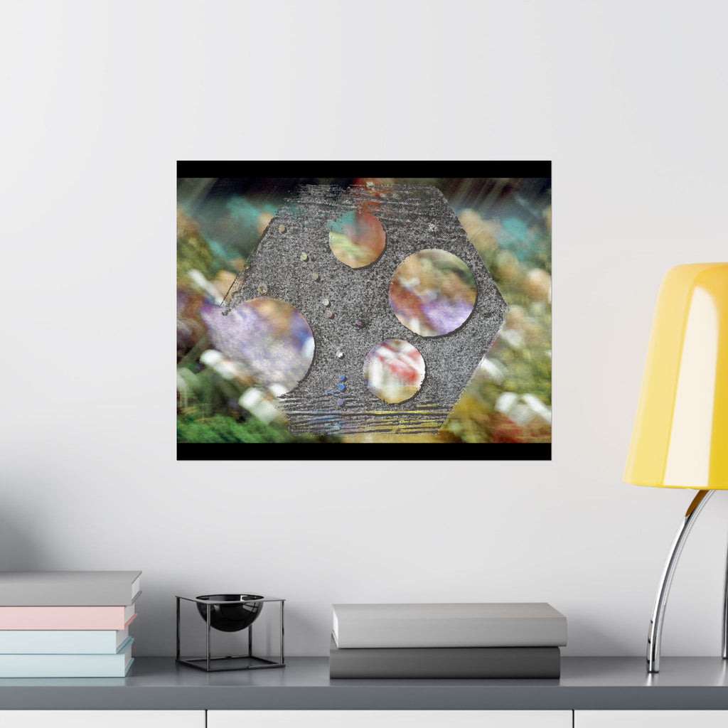 Abstract Geometric Hole Pattern Matte Horizontal Poster | Modern Texture Wall Art