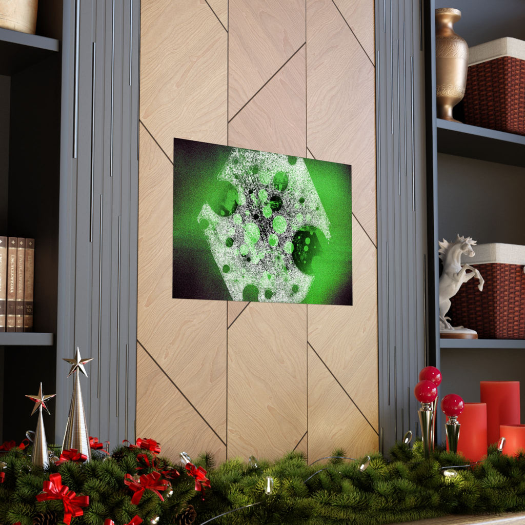 Abstract Green Galaxy Matte Poster — Horizontal Wall Art