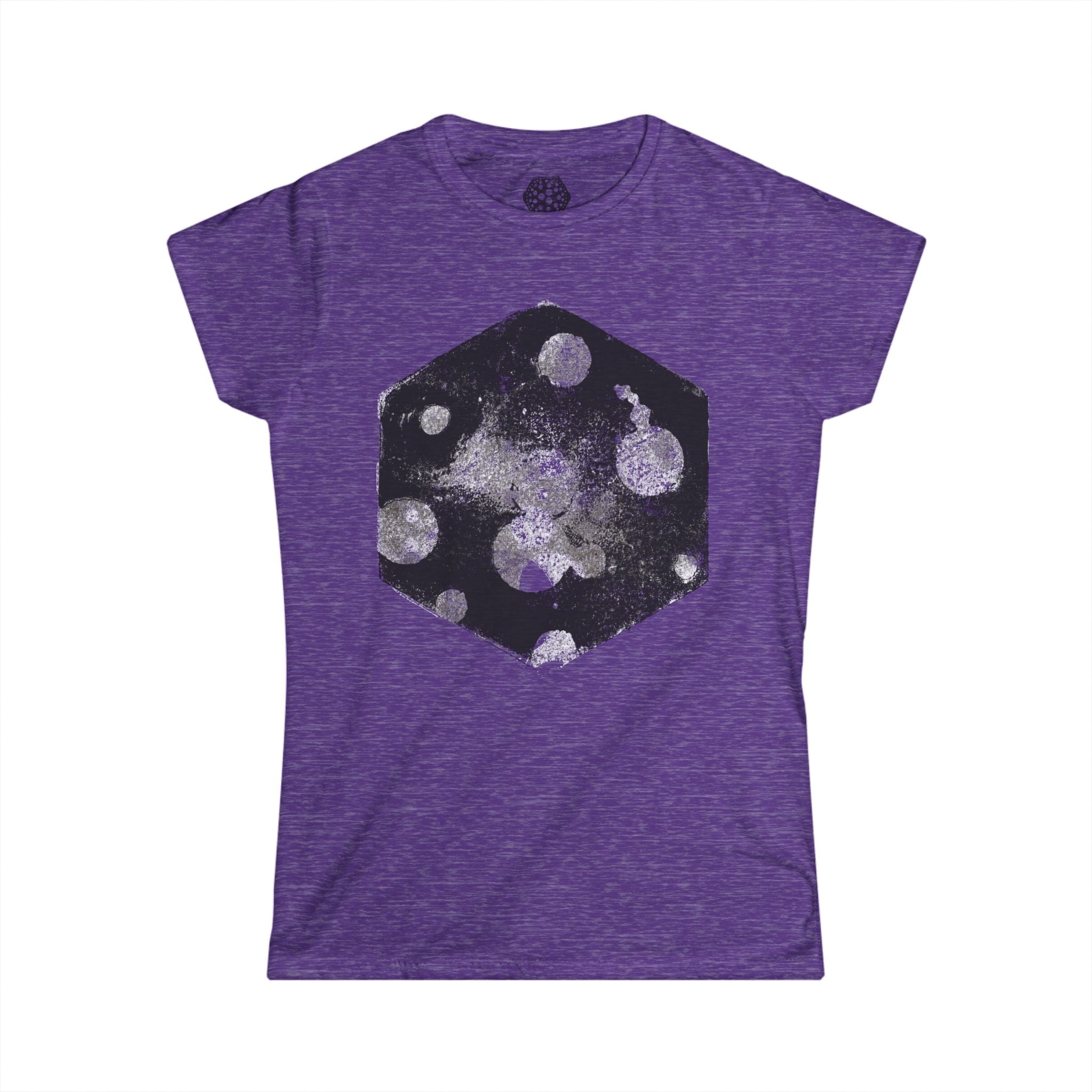 Hex Moon Graphic Tee — Minimalistisch hemels T-shirt voor dames 