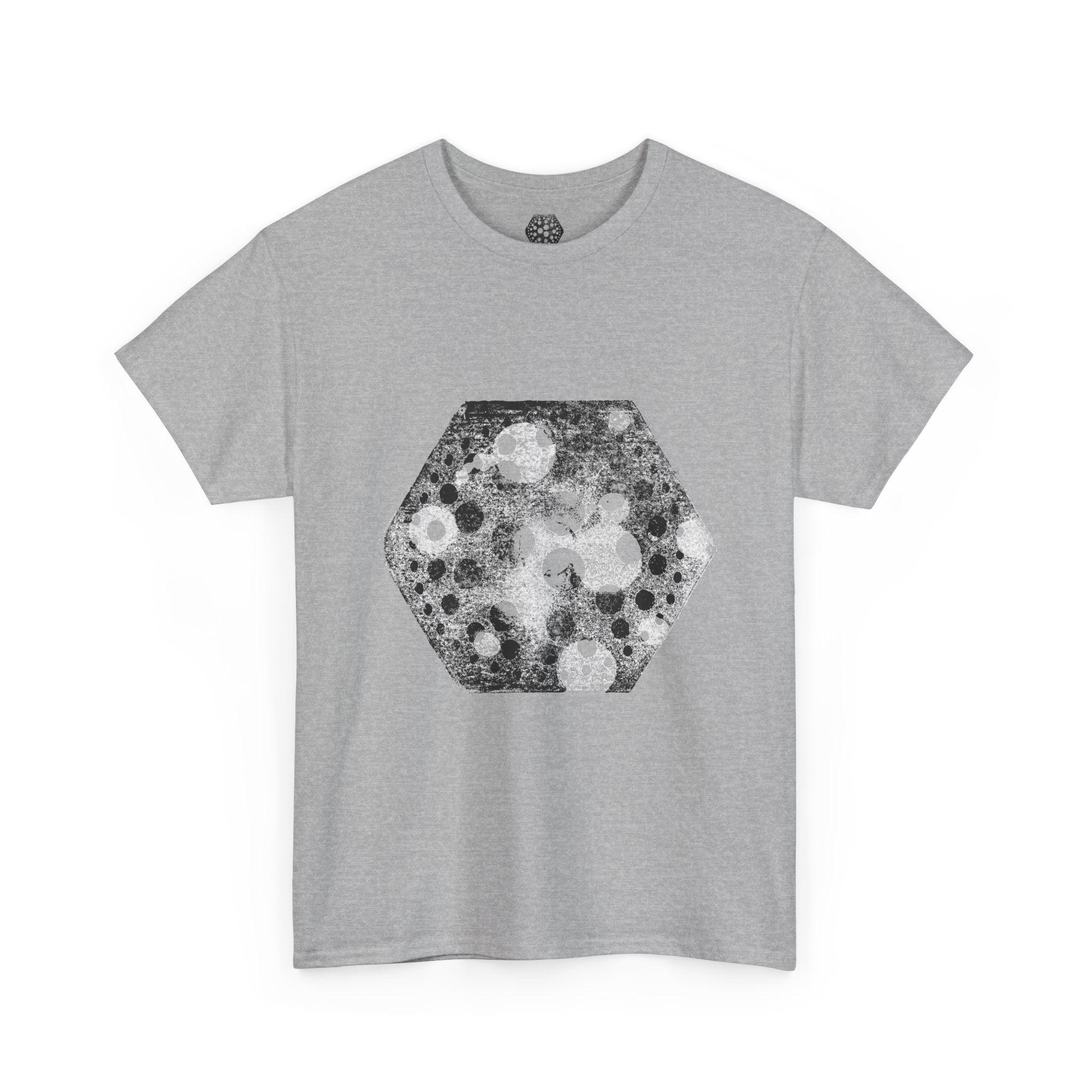 Hex Moon Graphic Tee — Distressed Space Cheese Vintage Astronomy T-Shirt