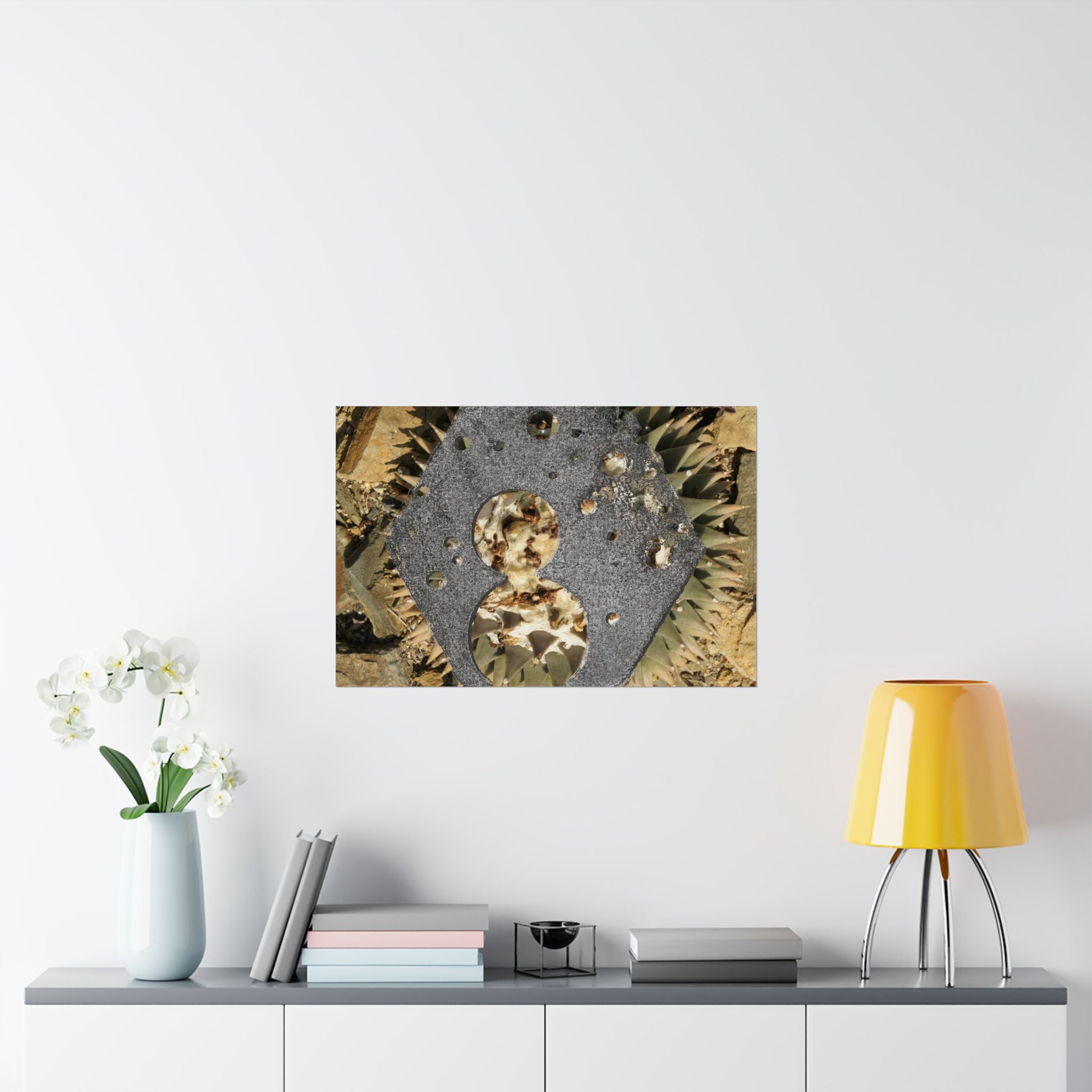 Abstract Geode Collage Matte Horizontal Poster | Mineral Texture Wall Art