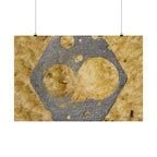 Zeskantmoer Macro Poster | Industriële textuur Matte Horizontale Poster 
