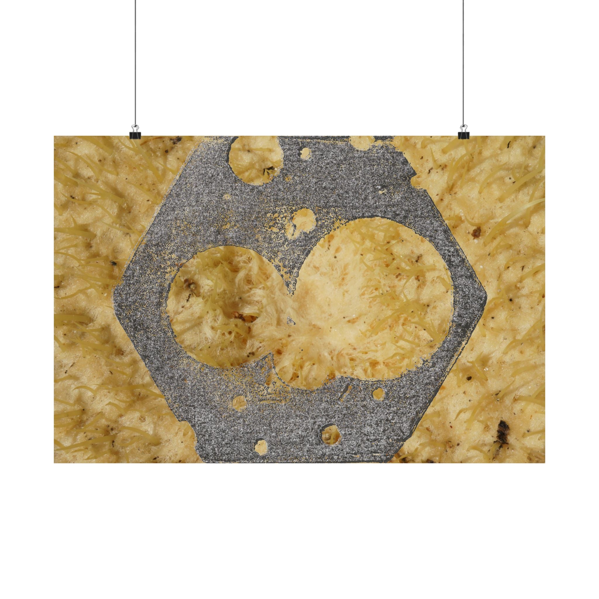 Hex Nut Macro Poster | Industrial Texture Matte Horizontal Poster