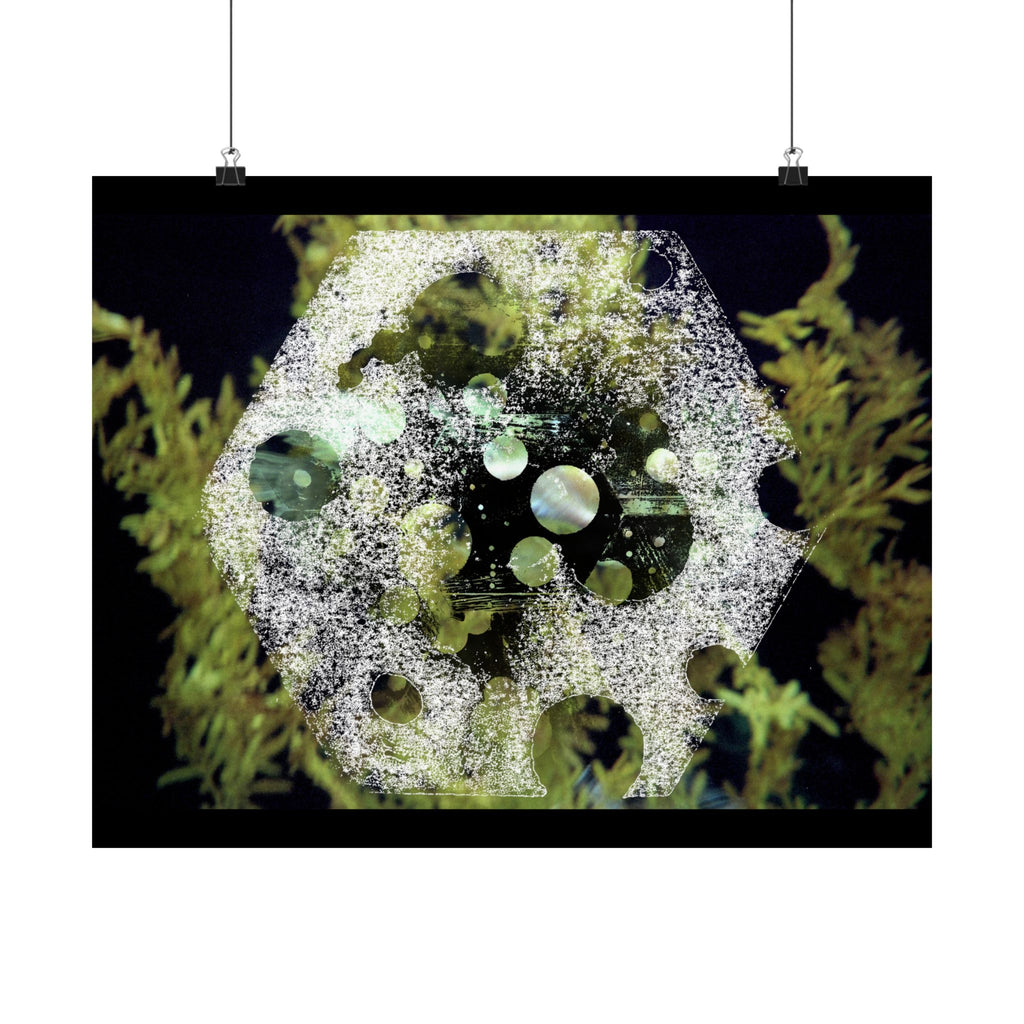 Abstract Green Bubble Matte Poster — Botanical Surreal Horizontal Wall Art