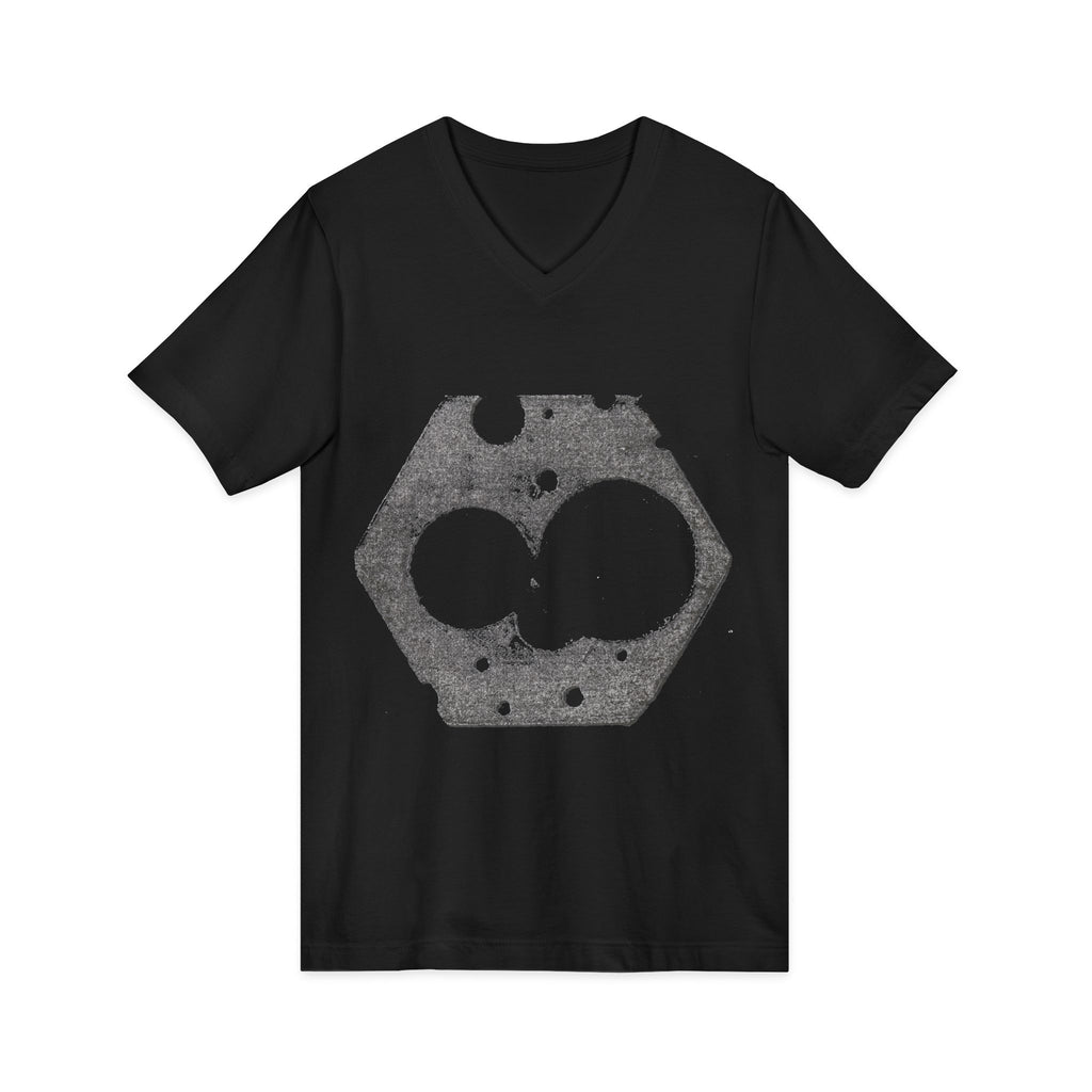 Hex Moon Graphic V-Neck Tee Design Hex04 — Distressed Space Cheese Vintage Astronomy V-Neck T-Shirt