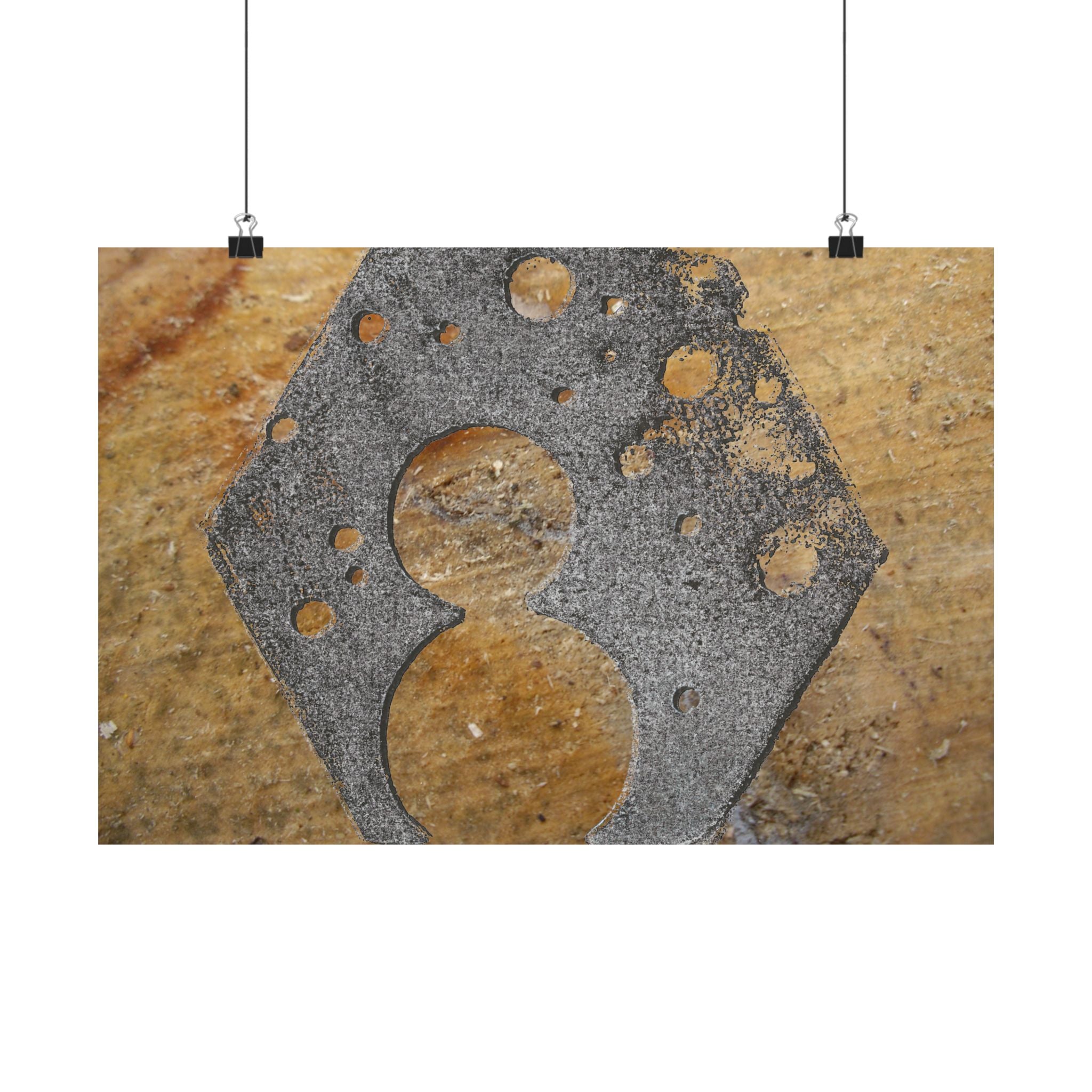 Rustieke metalen stencilposter 