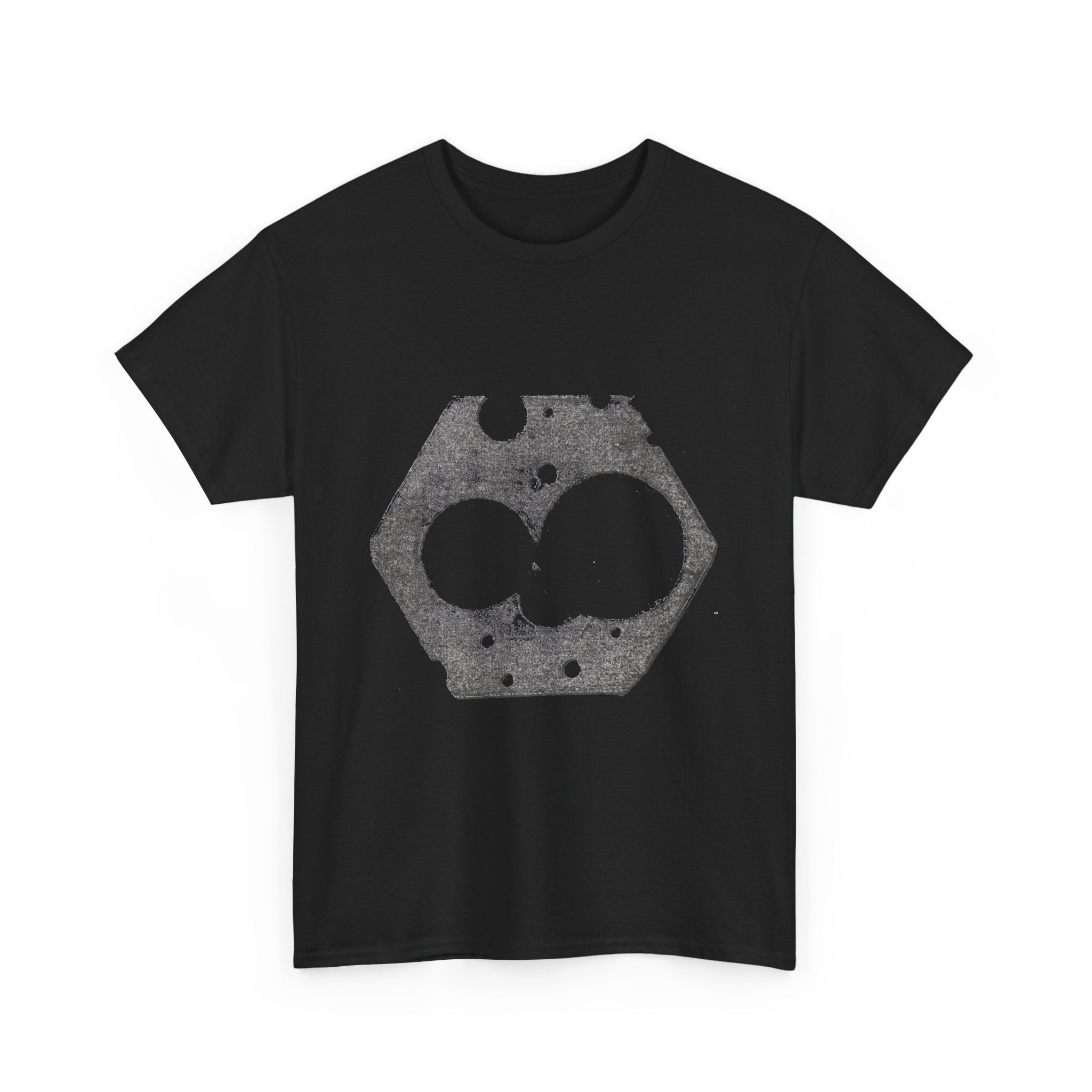 Hexagon Circles Graphic Tee — Digital Manual Print Art