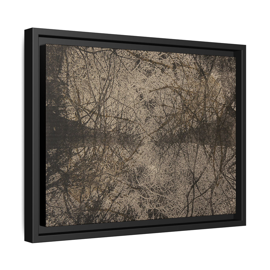 Framed Matte Canvas Art, no 12 — Twin Tree Wood-Carving Reproduction (Black & Sunbleached)
