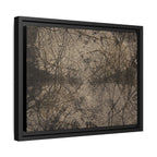 Framed Matte Canvas Art, no 12 — Twin Tree Wood-Carving Reproduction (Black & Sunbleached)