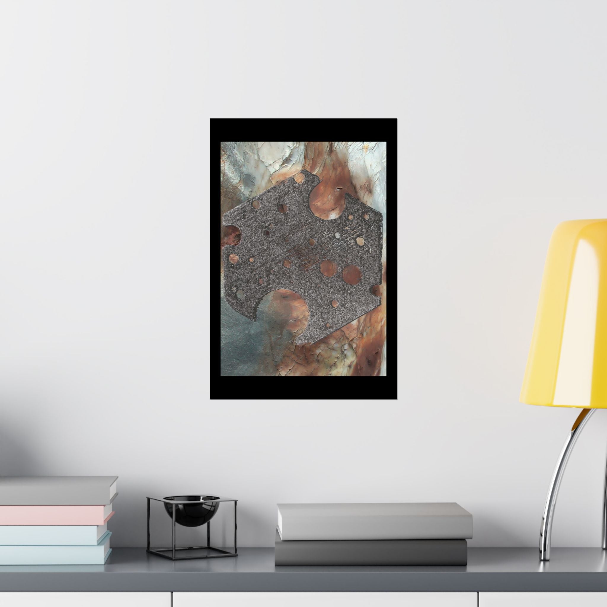 Abstract Rust & Stone Matte Poster — Industrial Geode Wall Art