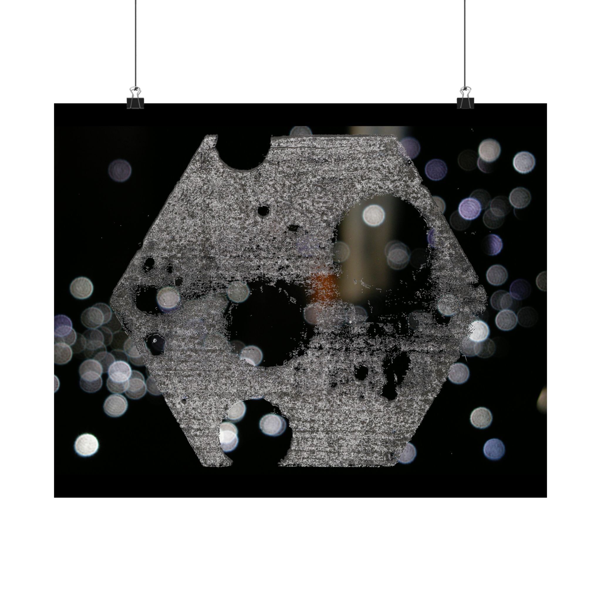 Nachtlampjes Abstracte Zeshoek Bokeh Matte Poster 