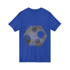 Hex Moon Graphic Tee Design Hex15 — Distressed Space Cheese Vintage Astronomy V-Neck T-Shirt
