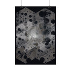 Abstracte geometrische stippenposter — Monochroom zeshoekig patroon als wanddecoratie 
