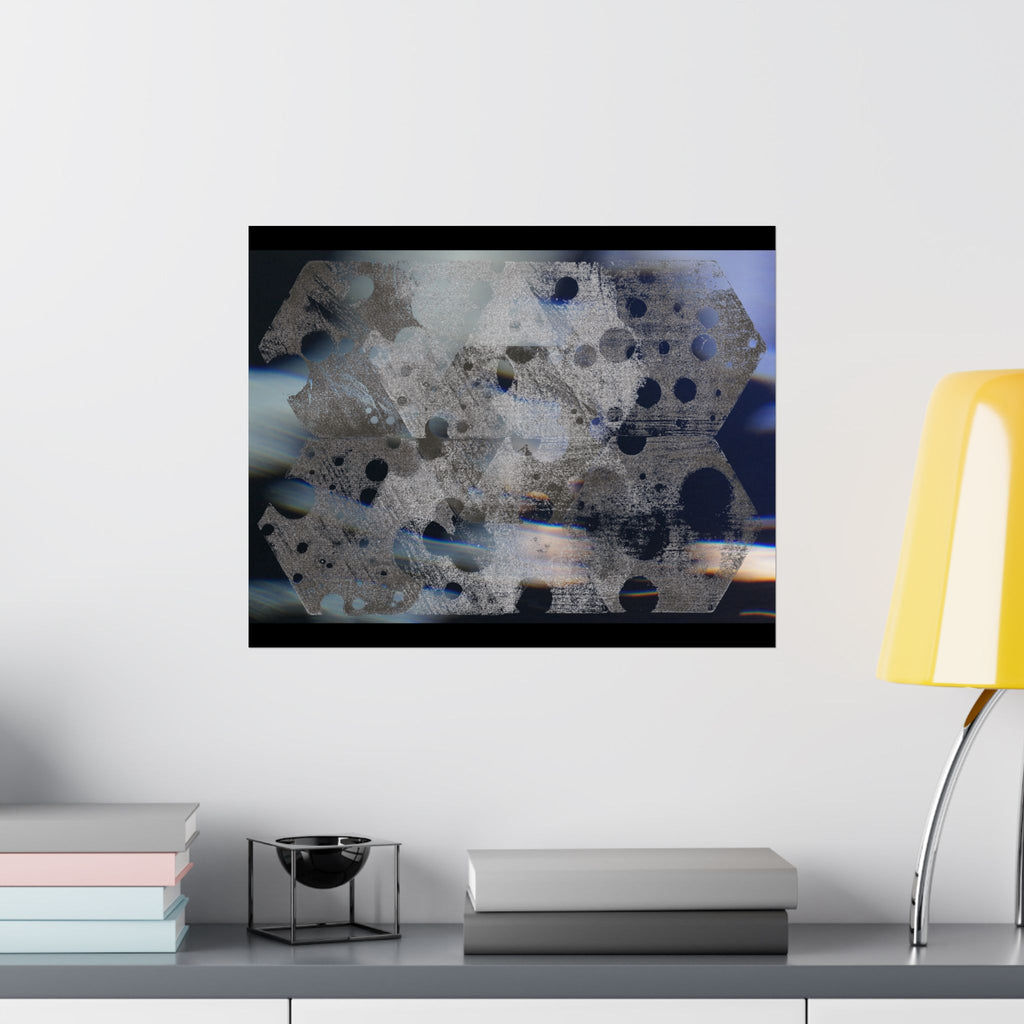 Abstracte zeshoekige matte poster — Moderne geometrische kunstprint 