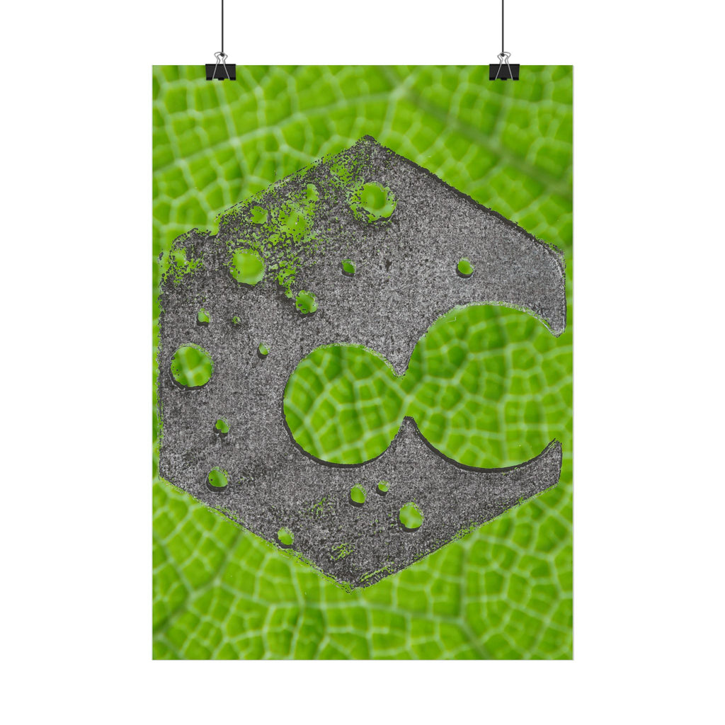 Hexagon Leaf Texture Poster | Green Botanical Wall Art