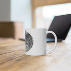 Black Tree Silhouette Ceramic Mug — Minimalist Forest Coffee Cup