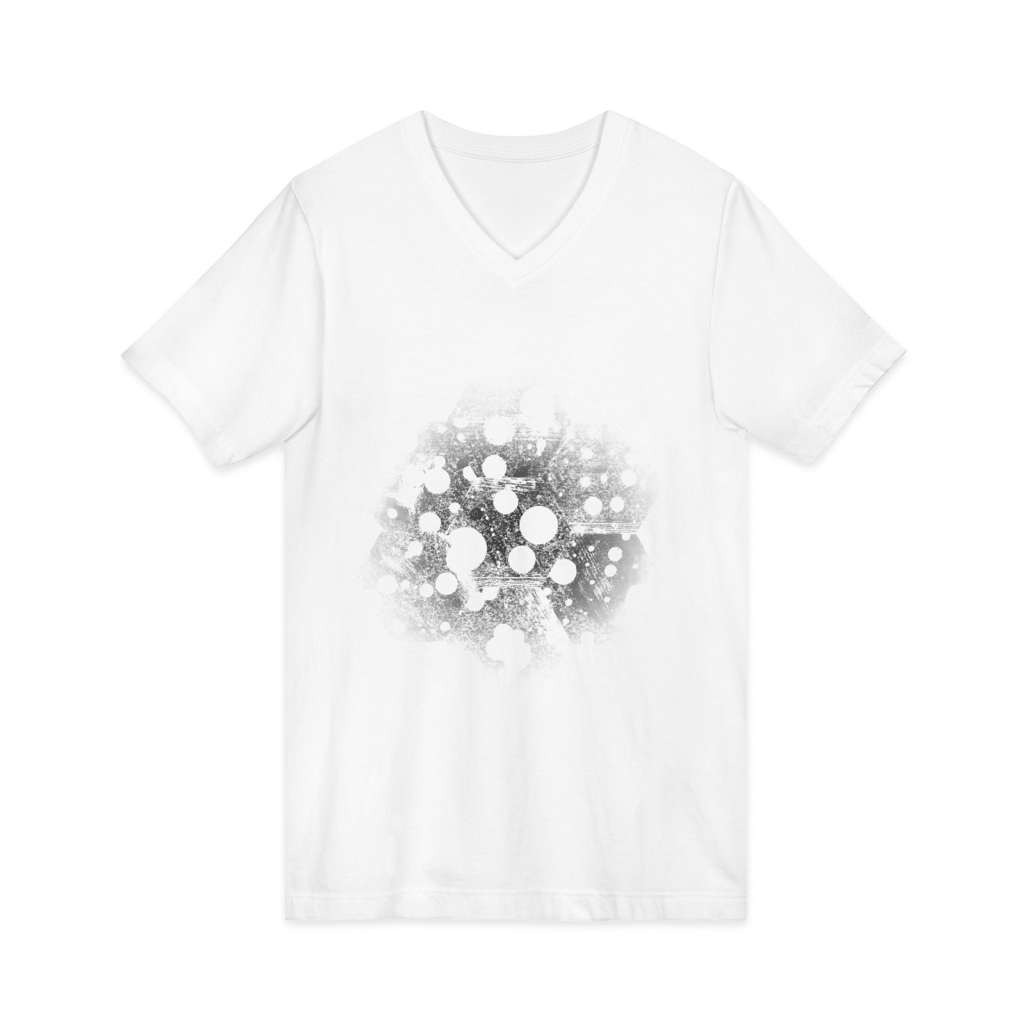 Hex Moon Graphic Tee Design Hex31 — Distressed Space Cheese Vintage Astronomy V-Neck T-Shirt