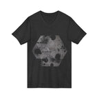 Hex Moon Graphic V-Neck Tee Design Hex23 — Distressed Space Cheese Vintage Astronomy V-Neck T-Shirt